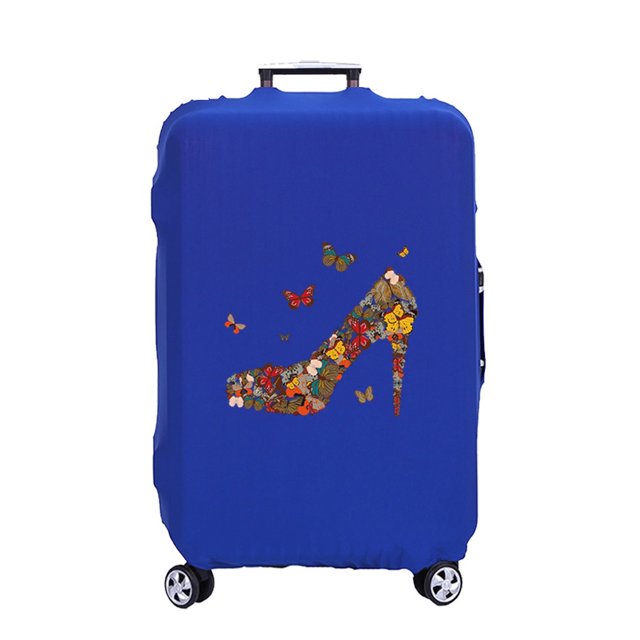 Luggage Cover Suitcase Protector High Heels Butterfly Thicken Elasticity Anti-Scratch Dust Set 18-32 Inch Trolley Protective Set blue L