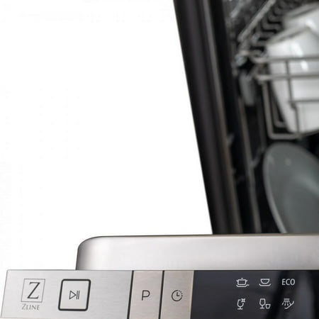 ZLINE - 18" Compact Top Control Built-In Dishwasher with Stainless Steel Tub, 40 dBa - Stainless steel