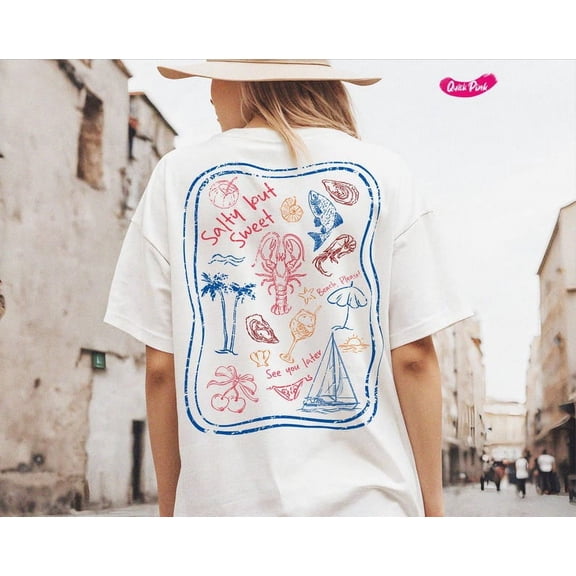Salty but Sweet, Retro Summer Shirt, Coastal Shirt, Summer Vibes Shirt, Beach, Aesthetic Summer, Sea Food PNG, lobster t-shirt TH240549