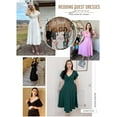 thumbnail image 4 of Women's V Neck Elegant Party Dress Short Sleeve Skater Dress Wedding Guest Dresses, 4 of 5