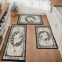 Floral Kitchen Rugs Sets of 3, Non Slip Kitchen Rugs and Mats Washable Farmhouse Kitchen Rugs Floral Kitchen Floor Mat Carpet Runner Rugs for Hallway Laundry Room