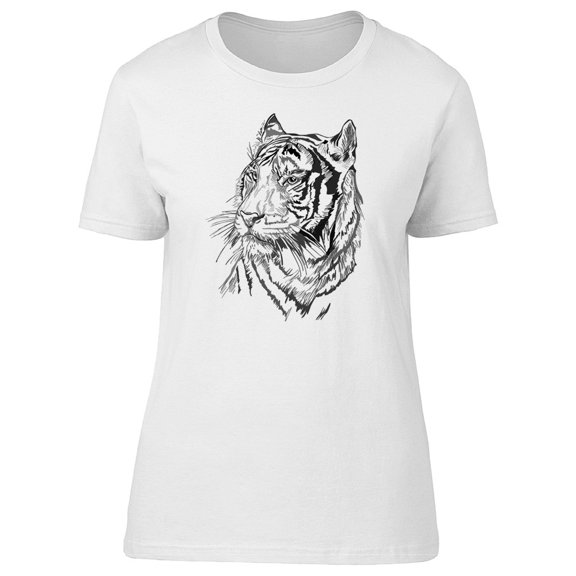 Sketch Of A Tiger Face Animal T-Shirt Men -Image by Shutterstock, Male Medium