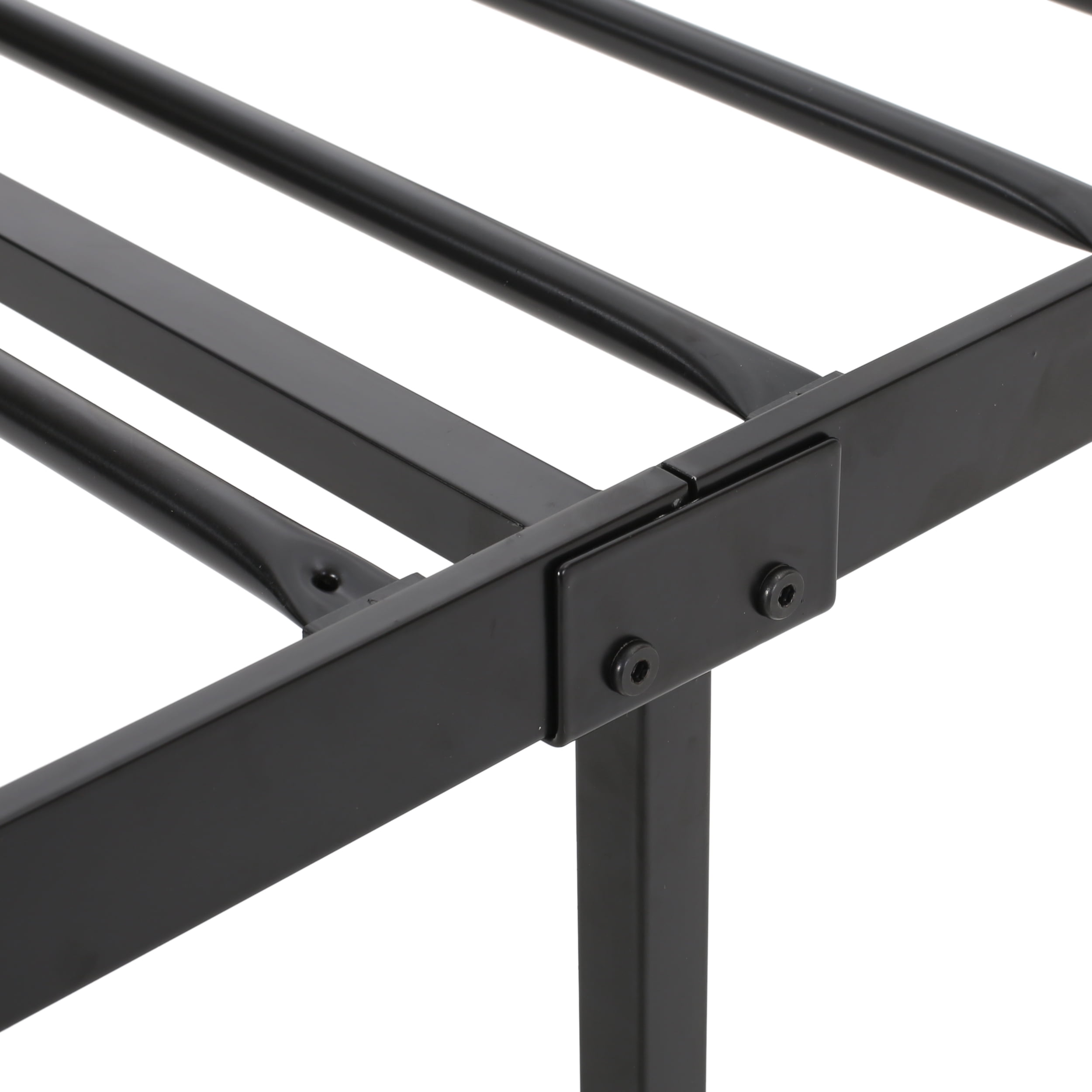 Noble House Krystin Modern Twin-Size Iron Bed Frame, Flat Black