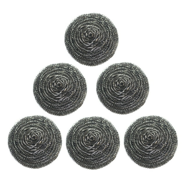 Binwennn 6 Pcs Éponges en Acier Inoxydable Tampon à Récurer Brosses à Vaisselle pour Lavage Support de Récurage Vrai Bon Aliments Graisse de Cuisine Pierre Naturelle Aluminium et Polissage pour Remorque