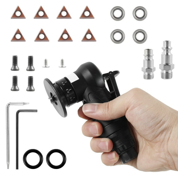 Mini Pneumatic Chamfering Machine 30000 RPM Handheld Air Beveling Machine with 1/4 Inch Air Inlet Portable 45° Mini Chamfering Machine Air Tools with Blades for Beveling Deburring