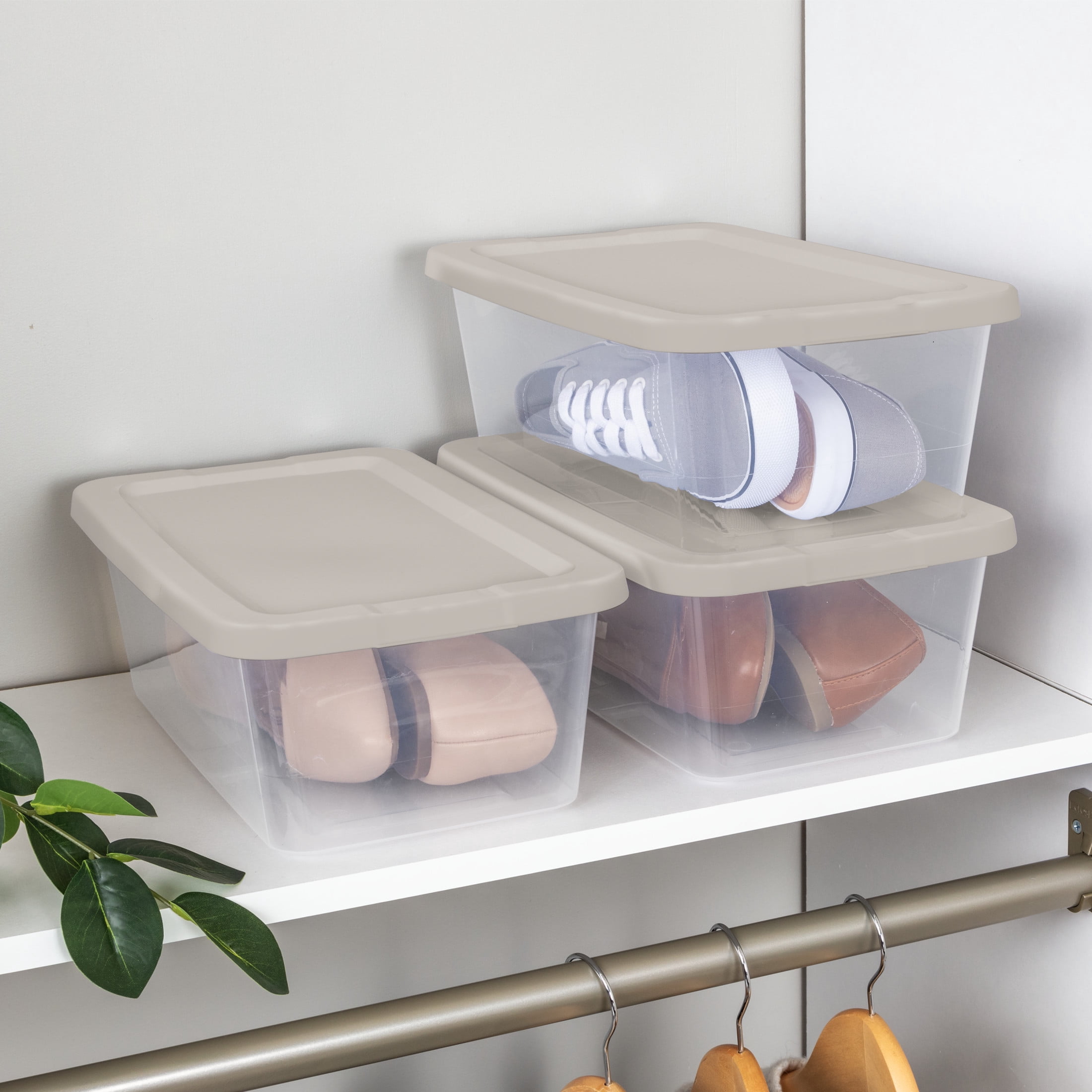 Sterilite 6 Qt. Storage Box Plastic Adult, Grey Pumice