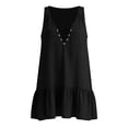 thumbnail image 5 of Admvng Womens Dress Ruffle Hem V Neck Sleeveless Lace-Up Casual Summer Dress, 5 of 7