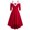 Red, variant on comerut V Neck Long Sleeves Faux Fur Collar Sling Off Shoulder High Low Hem Evening Party Dress Festive Christmas Themed Print Midi Dress Festival Costume