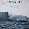 thumbnail image 3 of Southshore Fine Living, Inc. Rayon Derived from Bamboo California King Sheet Set, Steel Blue, 3 of 6