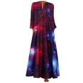 thumbnail image 2 of Tejiojio Fall Women Plus Size Print Daily Casual LongSleeve Vintage Bohemian V Neck Maxi Dress, 2 of 7