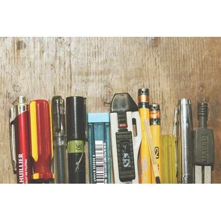 - LAMINATED POSTER Writing Implements Pen Pencil Lead Pencil Tools Poster Print 24 x 36
