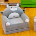 thumbnail image 2 of Sofá plegable para niños de tres pisos, sillón plegable para el hogar, color gris, 2 of 9