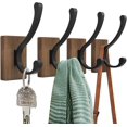 thumbnail image 1 of 4 Coat Racks - Wooden Coat Rack, Wall Mounted Coat Rack For Hats, Keys, Towels, Handbags, Living Room, Bathroom, Bedroom, Kitchen, Wardrobe Decor ., 1 of 5