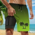 thumbnail image 2 of Mens Swim Trunks 5 Inch Inseam Quick Dry Elastic Waist Drawstring Stretch Mens Board Shorts Swimwear Tie-Dye Snug Fit Compression Liner Casual Shorts,Light Green,XXL, 2 of 5