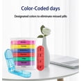 thumbnail image 5 of Organizador de pastillas semanal, cuatro veces al día, 1 dispensador con compartimentos apilables AM/PM Lleve consigo una caja de medicamentos, 5 of 5