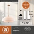 thumbnail image 5 of VAXCEL Brentwood 5-Light Gold Mid-Century Modern Drum Pendant White Fabric Shade, 5 of 12