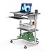 thumbnail image 3 of Stand Up Desk Store Adjustable Height Mobile Laptop Workstation with Retractable Keyboard Tray (Silver Frame/Dark Gray, 29â€ Wide), 3 of 4