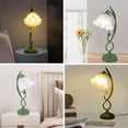 thumbnail image 3 of Glass Table Lamp Flower Table Lamp, E26 Green Bedside Lamp Reading Lamp Dining Table Lamp Green Glass Lamp Shade, Lamp Can be Compatible with LED Lamp, Halogen Lamp, Incandescent Lamp, 3 of 9