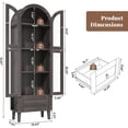 thumbnail image 2 of 71” Tall Arched Cabinet with Acrylic Glass Door, Modern Curio Arched Bookcase W/Drawer, Display Cabinet Organizer, Kitchen Pantry with Top-Opening Storage Container for Living Dining Room, 2 of 7