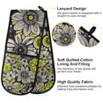 thumbnail image 2 of Yayeee Double Oven Mitt Kitchen Heat Resistant Baking 35" x7" Quilted Glove, Beige Flower Pattern, 2 of 6