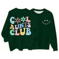 thumbnail image 3 of Fshinging Essentials Women's Hoodie Sweatshirt Cool Aunt Club Crewneck Casual Long Sleeve Letter Print Workout Clothes, 3 of 3