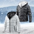 thumbnail image 4 of Gibobby Chamarras para hombre invierno Chaqueta Acolchada Liviana Resistente con Capucha(Blanco,M), 4 of 4