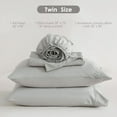 thumbnail image 2 of REJODA-Light Grey Sheet Set Twin Size, 3 Piece Microfiber Sheets with Side Pocket Corner Straps, Extra Deep Pocket Fitted Sheet, 2 of 4