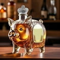 thumbnail image 6 of Gallickan Pig Shape Whiskey Bottle, 11oz Clear Glass Liquor Container, Novelty Design for Bourbon Wine Gift and Home Bar, Clear, 6 of 7