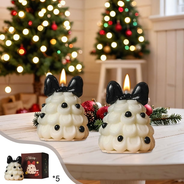 Seyotauo 5 Pcs Soy Wax Xmas Candle, for Ideal Family and Friends Gift, Creates Romantic Ambience, Lively and Design, Premium Paraffin, Suitable for Home Decor and Parties