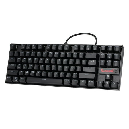 REDRAGON K552 Gaming Mechanical Wired Keyboard Splash-proof Water Red Backlight Keyboard 87 Keys Blue Switches for Computer Laptop Working Gaming