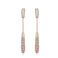 thumbnail image 1 of Par Aretes Largos Gota Elegantes Pendientes Colgantes Mujer-Rosa dorada, 1 of 5