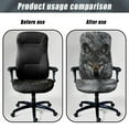 thumbnail image 4 of Xixirimido Wolf Gray Pattern Computer Office Chair Covers Stretchable Soft Fit Universal Desk Rotating Slipcovers, Removable Washable Chair Protector Cover with Button, Large, 4 of 6