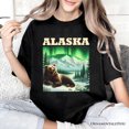 thumbnail image 5 of Majestic Alaska State Wilderness Vintage T-Shirt, Northern Lights Grizzly Bear Tee and Nature Souvenir, 5 of 5