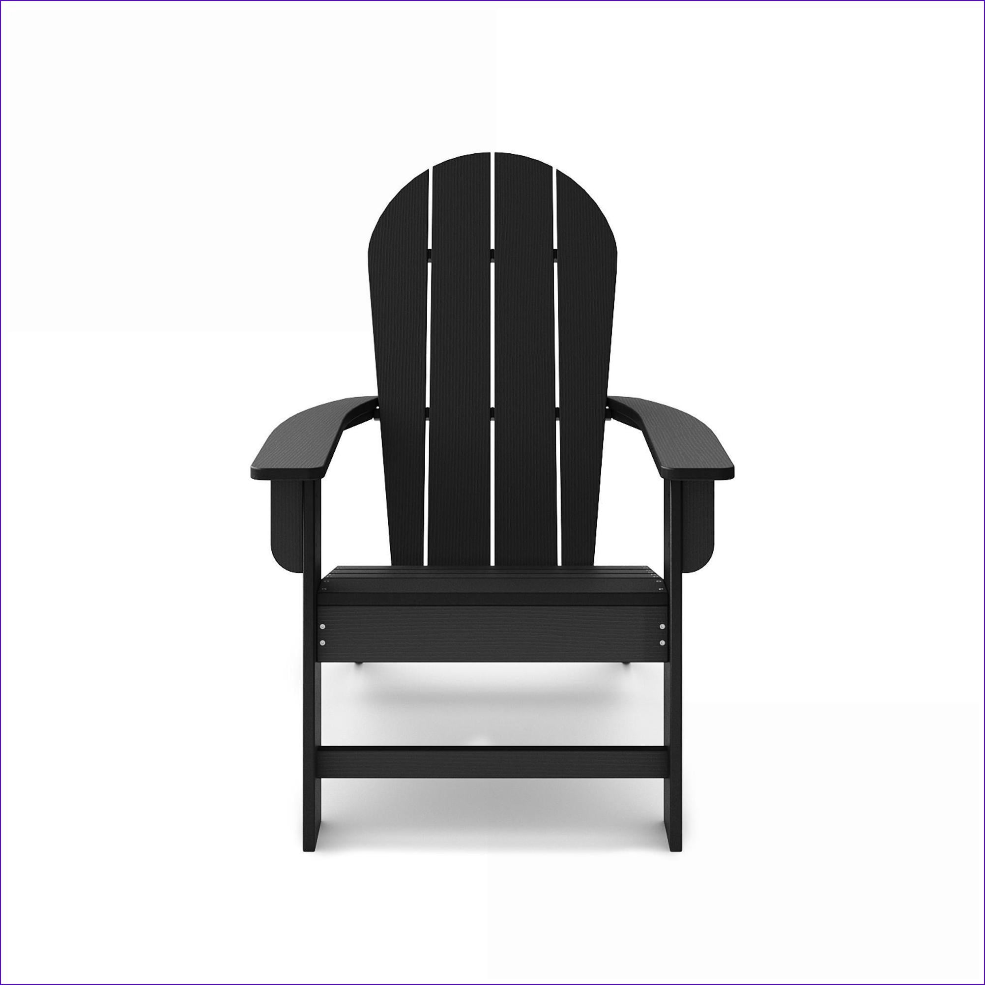 Outdoor Adirondack Chairs, Weather Resistant for Patio Pool Garden Deck | Black | HDPE