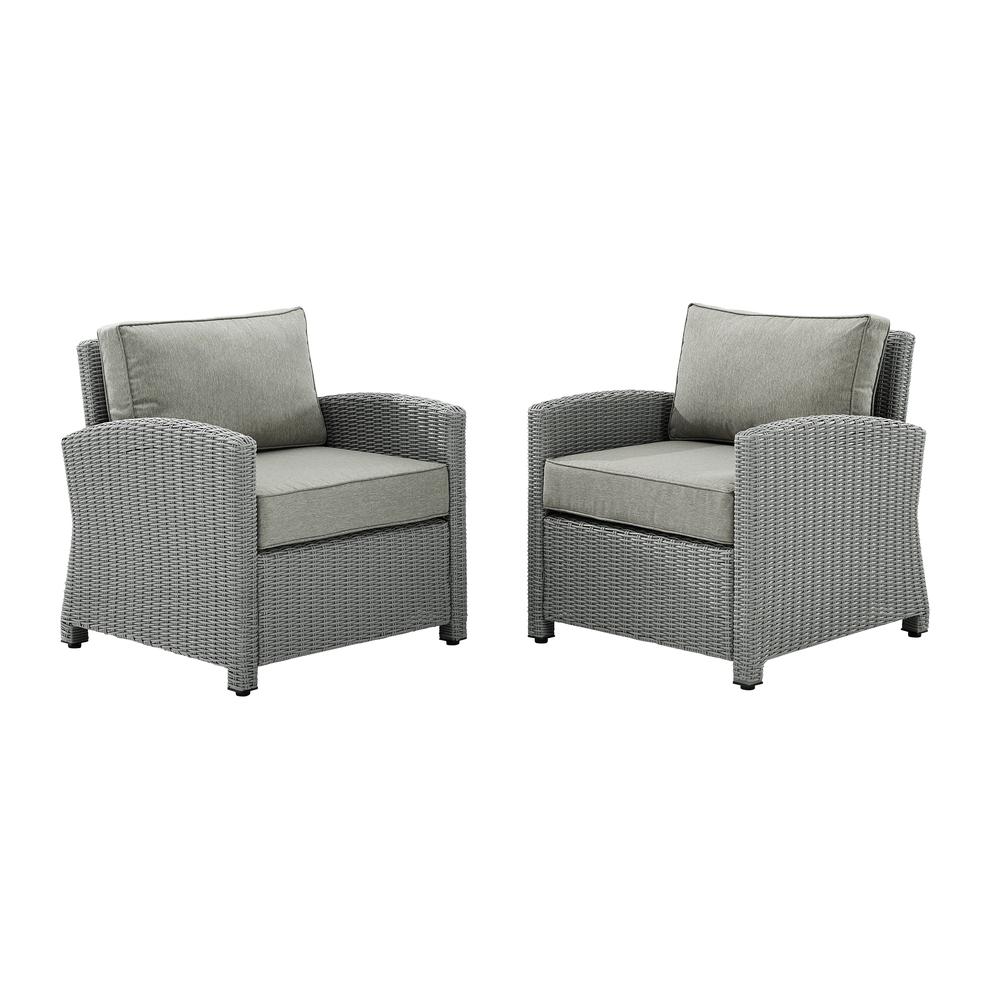 Crosley Furniture Bradenton Wicker / Rattan Patio Arm Chair in Gray (Set of 2) - image 5 of 6