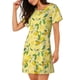 thumbnail image 2 of Fotbe Lemon (2) Bata de Dormir para Mujer con Estampado, Camisón de Algodón de Manga Corta, Ropa de Dormir Casual, 2 of 6