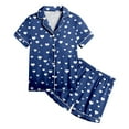 thumbnail image 5 of Sopiago Girls Pajamas Set Soft Short Sleeve Pjs Set Button-Down Sleepwear Nightwear Loungewear Blue,6-7 Years, 5 of 5