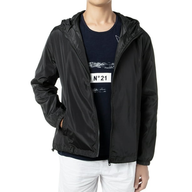 DODOING Men's Outdoor Jackets Lightweight Windbreaker Jacket Waterproof