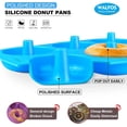 thumbnail image 2 of Walfos Donut pan Silicone Donut Mold - Non-Stick Silicone Doughnut Pan Set, Just Pop Out! Heat Resistant Up to 450°F, Make Perfect Donut Cake Biscuit Bagels, BPA Free and Dishwasher Safe, Set of 3, 2 of 8
