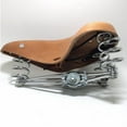 thumbnail image 3 of Cowhide Seat Saddle for Cruiser, Road Bike, Tou Bike, Brown With Rope, 3 of 7