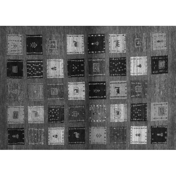 Ahgly Company Indoor Rectangle Abstract Gray Contemporary Area Rugs, 3' x 5'