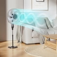 thumbnail image 3 of mollie Ventilador de pedestal oscilante con control remoto Temporizador 12H Altura ajustable portátil 6 aspas Circulador de aire silencioso Ventilador de piso de pie para dormitorio hogar, 3 of 5