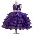 thumbnail image 3 of Girls Christmas Dress Sleeveless Tulle Princess Flower Pageant Party Dress, 3-9Y, 3 of 7