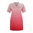 thumbnail image 3 of Robes Africaines pour Femmes Robe d'Été pour Femmes Grande Taille Col en V Manches Courtes Longueur Genou avec Poche Robe Décontractée, 3 of 4