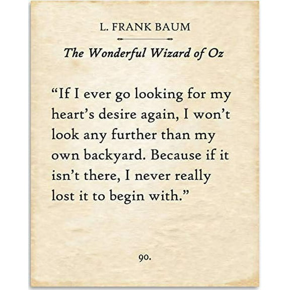 L. Frank Baum - If I Ever Go Looking - WIzard of Oz - Book Page Quote Art Print - 11x14 Unframed Typography Book Page Print - Great Gift for Book Lovers