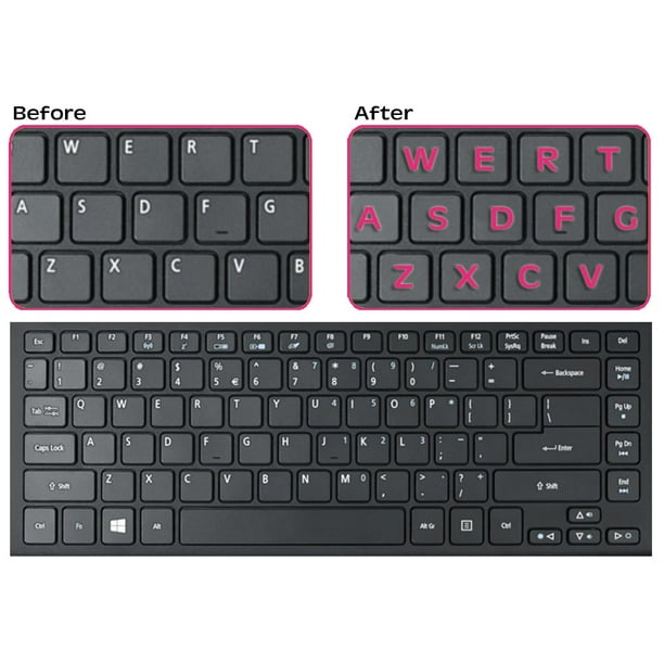 KEYBOARD English sticker in Pink Fluorescent Keyboards Stickers for
