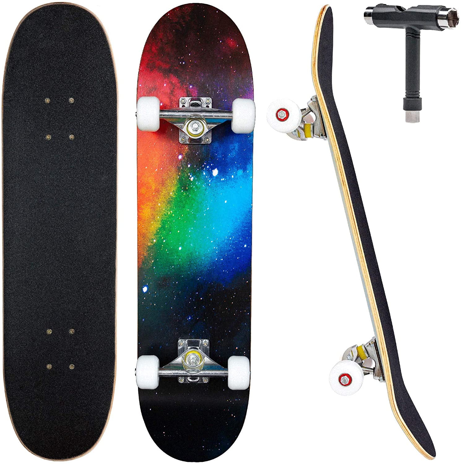 Details about   Complete Skateboard 7 Layer Maple Wood Trick Skater Board for Kids Teens & Adult 