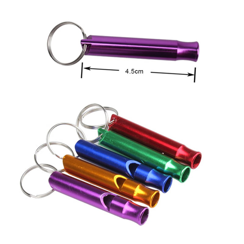 4Pcs Self-Defense Survival Emergency Whistle Keychain Set,Aluminum Self-Defense Key Chain 