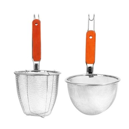 

2pcs Multi-functional Colander Dumpling Noodle Strainer Restaurant Fry Strainer