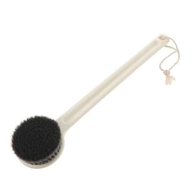 Cepillo de ducha de mango largo, cerdas negras de plástico, cepillo para fregar el cuerpo